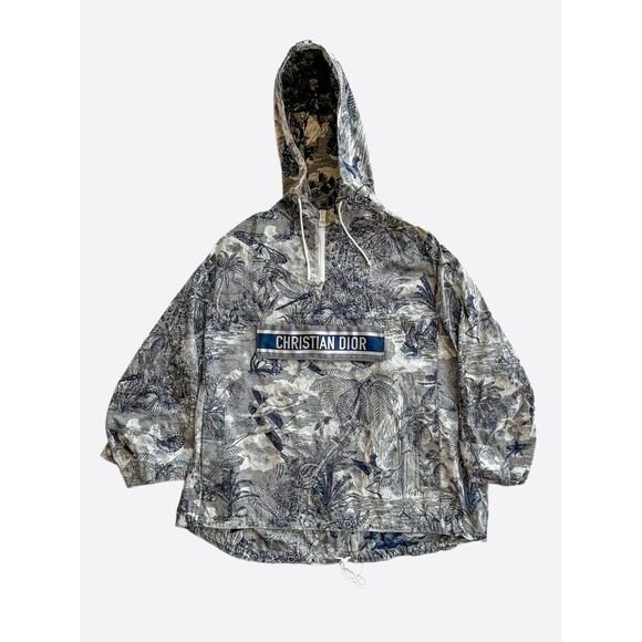 Dior Navy Toile De Jouy Tropicalia Women's Oversized Anorak - Picture 1 of 6